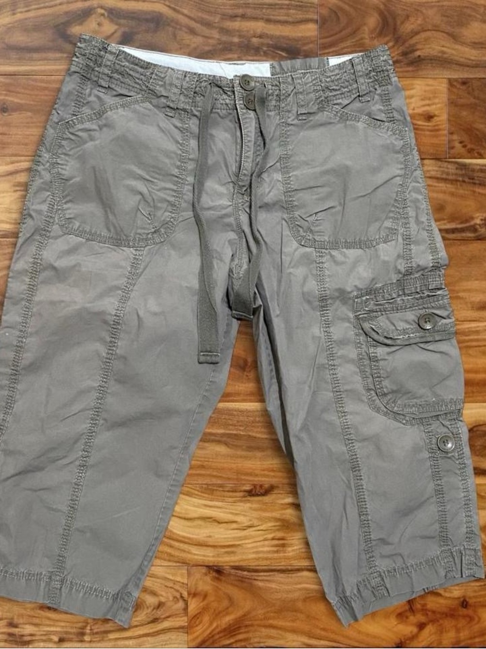 Calvin Klein Gray Men's Cargo Shorts with Drawstring Waist